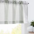 thumbnail image 1 of Striped Linen Valance Curtain 16 Inch Vertical Striped Valance for Kitchen Bathroom Light Filtering Window Treatment Rod Pocket Farmhouse Rustic Semi Sheer Short Window Curtain 1 Panel Green, 1 of 8