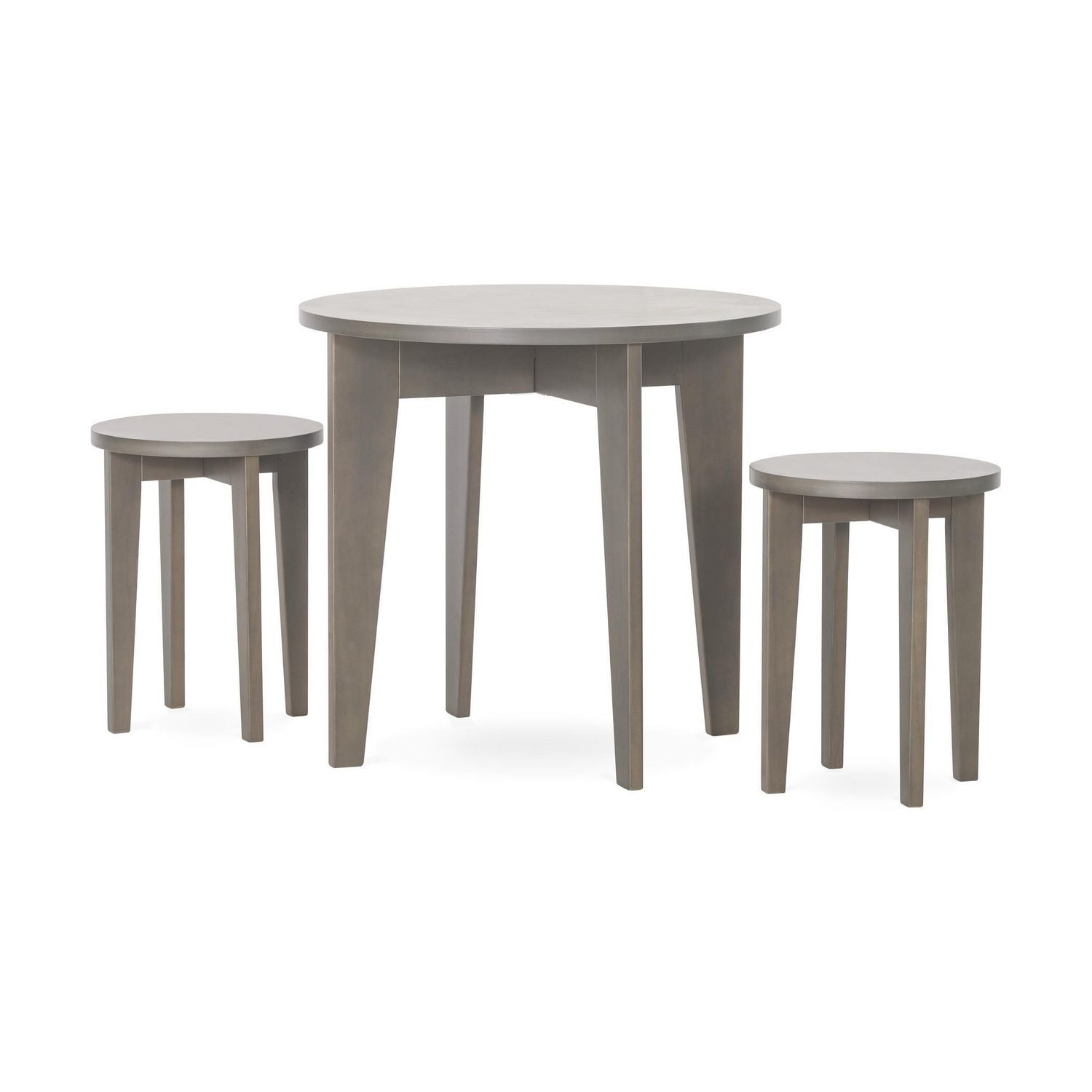 Forever Eclectic Geo Ensemble Table et Chaise pour Enfants Table Ronde en Bois (2 Tabourets Inclus)
