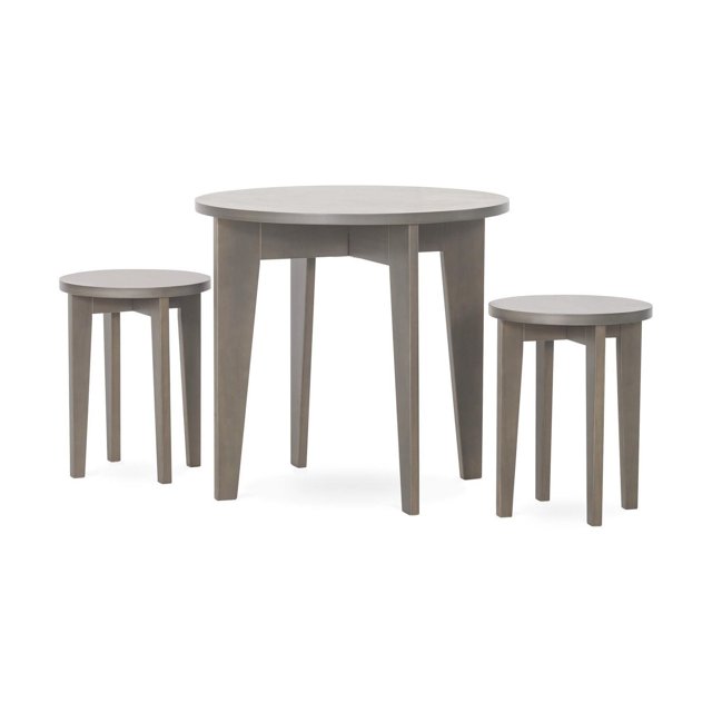 Forever Eclectic Geo Ensemble Table et Chaise pour Enfants Table Ronde en Bois (2 Tabourets Inclus)