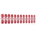 thumbnail image 1 of 24 Pcs Ongles Faux Ballerine Courts Résistants aux Rayures Style Français Coloré DIY Personnalité Unique Ongles Acryliques 34rouge Foncé, 1 of 4
