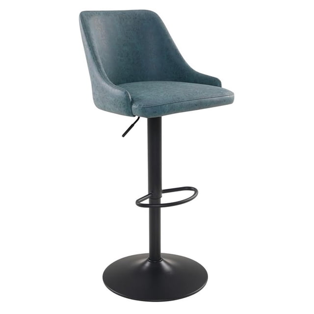 Tabouret Réglable en Hauteur Sylmar en Similicuir Bleu Marine