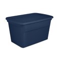 thumbnail image 1 of Sterilite Classic Bac de Rangement Empilable avec Couvercle de 30 Gal, Bleu, Lot de 12, 1 of 5