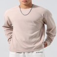 thumbnail image 2 of Hauts à Col Rond Coupe Ample pour Hommes en Couleur Unie pour le Printemps, 2 of 6