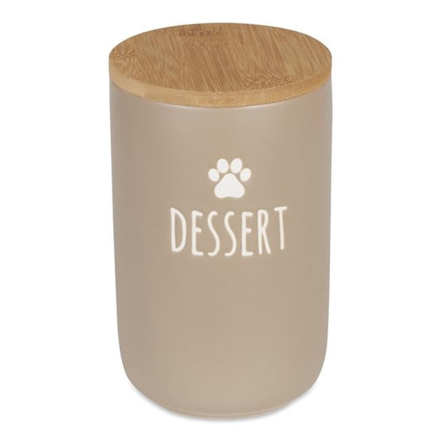 Design Imports CAMZ14446 Ceramic Treat Canister, Dessert Stone