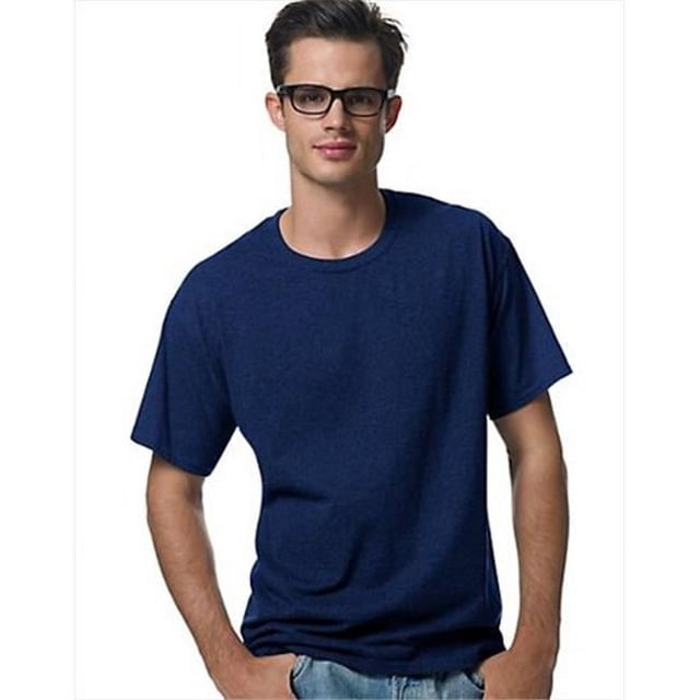 Hanes 5170 Comfortblend Ecosmart T-Shirt à Col Rond pour Hommes Taille 3X, Bleu Marine.