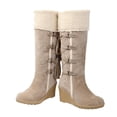 thumbnail image 4 of Bottes d'Automne 2021 pour Femmes avec Ponçage à Franges, Manches Hautes, Compensées, Chaussures de Neige Décontractées pour Femmes en Liquidation, 4 of 6