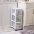 thumbnail image 3 of Sterilite Narrow 3 Drawer White Cart, 3 of 7