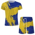 thumbnail image 4 of Pantalons Courts pour Hommes T-Shirt Col Rond Décontracté Imprimé 3D Blouse à Manches Courtes et Ensemble de Pantalons, 4 of 9