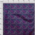 thumbnail image 2 of oneOone Silk Tabby Fabric Stripe|Leaves & Hen Block Print Sewing Fabric BTY 42 Inch Wide, 2 of 4