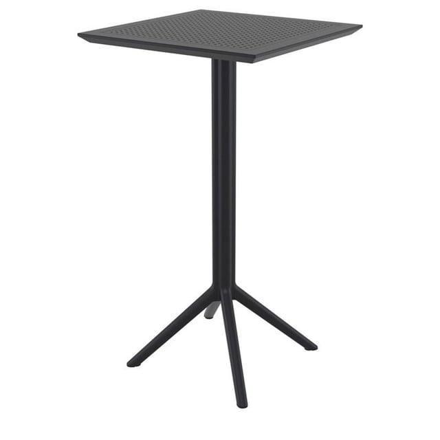 Sky Table de Bar Carré Pliant de 24 Pouces, Fini Noir