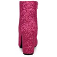 thumbnail image 3 of Unique Bargains Bottines Chelsea à Paillettes pour Femmes à Bout Pointu à Talon Bloc, 3 of 6
