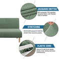 thumbnail image 2 of Armless Futon Cover Stretch Sofa Bed Slipcover Protector Elastic Feature Rich Textured High Spandex Small Checks Jacquard Fabric Futon Cover, Machine Washable, 2 of 7