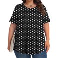 thumbnail image 2 of Plebaso Hauts pour Femmes Grande Taille Manches Courtes Blouses Plissées Décontractées Col Rond Été Tuniques Amples, 2 of 6