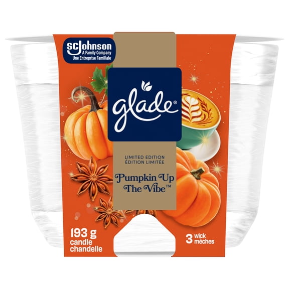 Glade® Scented Candle Air Freshener, Golden Pumpkin and Spice™, Stocking Stuffer