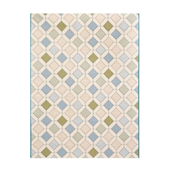 Beautiful By Drew Barrymore 5' x 7' Tile Diamonds Outdoor Rug