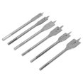 thumbnail image 3 of Flat Drill Bits Set, Durable Hex Shank Incisive Precise Positioning Spade Wood Drill Bit 6PCS  For Woodworking For Carpenter Silver,Golden, 3 of 8