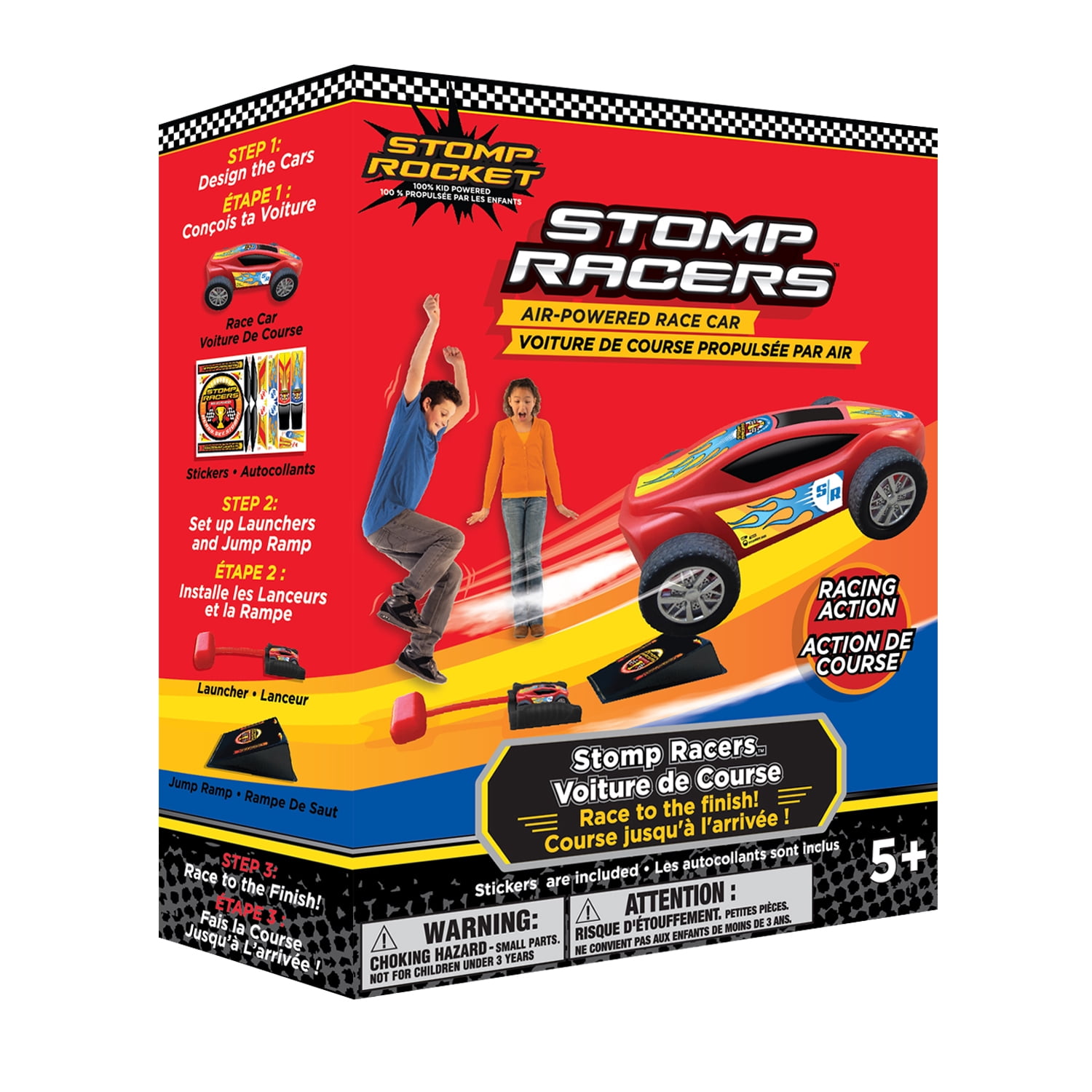 Voitures à air comprimé Stomp Racers de Stomp Rocket - Comprend 1 voiture de course et un lanceur, jouet d'extérieur amusant pour les garçons et les filles à partir de 5 ans