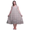 thumbnail image 1 of Bimba Robe de Nuit Sans Manches Bleu Lavande Clair à Feuilles Florales et Roses pour Femmes, Coton Imprimé, Vêtement de Nuit pour Dames, Petite, 1 of 6