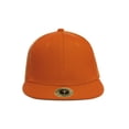 thumbnail image 2 of Top Headwear Plain Flat Bill Fitted Hat, Orange 7 3/4, 2 of 2