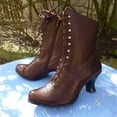 thumbnail image 1 of LSLJS Bottes à Talons Hauts Jusqu'au Genou pour Femmes, Bottes Unies à Lacets pour Femmes, Bottillons à Bout Rond, Bottes à Talon Moyen, Chaussures, Bottes Jusqu'au Genou pour Femmes, 1 of 4
