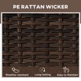 thumbnail image 4 of Outsunny Wicker Patio Lounger Set with Padded Cushions, Brown/Blue, 4 of 10