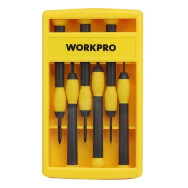 WorkPro 6-Piece Precision Screwdrivers, Phillips,Slotted Sizes,Plastic Case