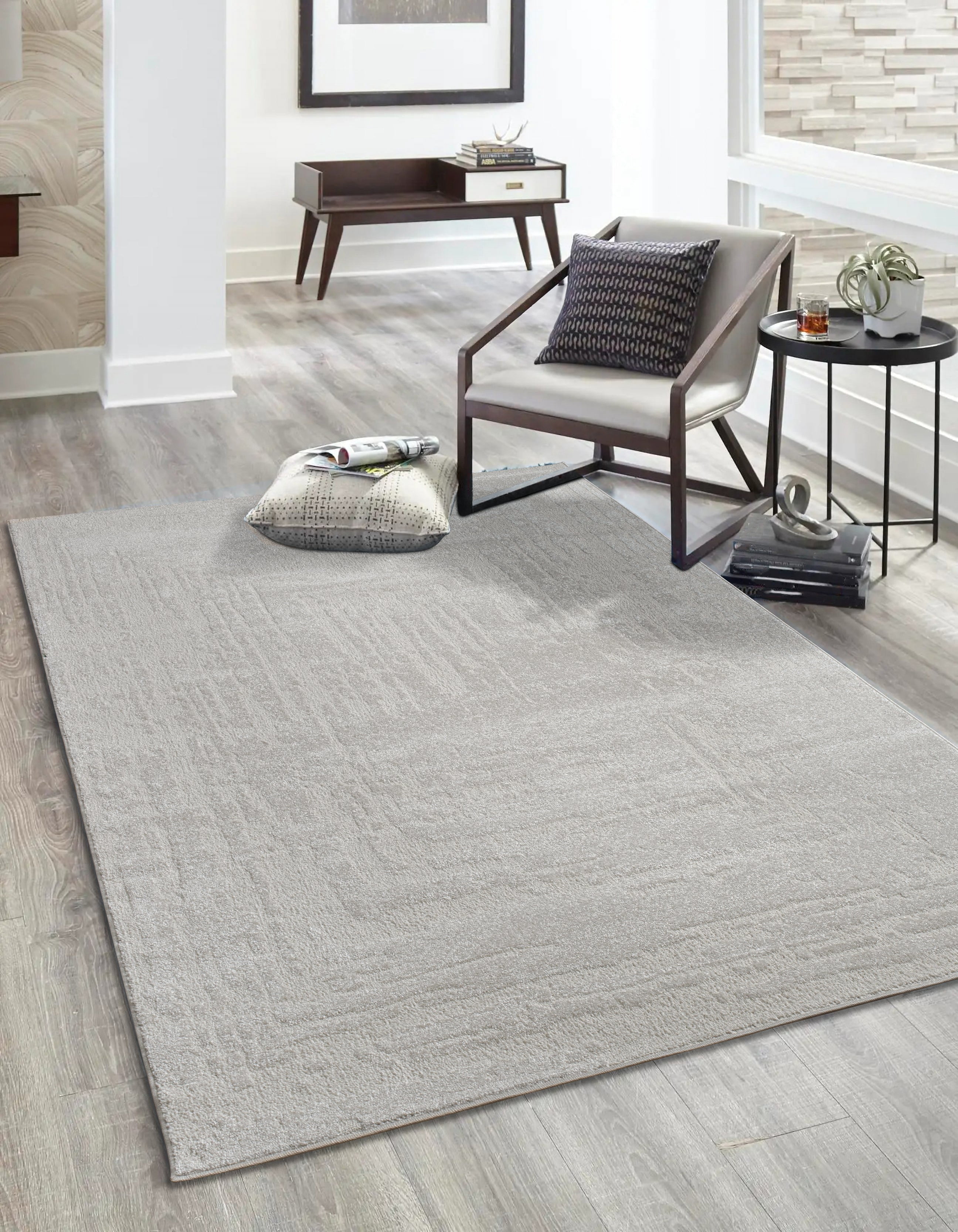 LaDole Rugs 2x3 ft Modern Premium Doormat | Abstract Small Carpet For Entry Way, Hallway, Home Office, Entrance Indoor Floor Décor | Ivory Grey