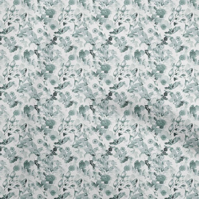 oneOone Cotton Flex Grayish Blue Fabric Water Color Craft Projects Decor Fabric Printed By The Yard 40 Inch Wide