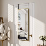 BEAUTYPEAK Full Length Door Mirror 48"x14" Floor Mirror Wall-Mounted Hanging Mirror, Gold