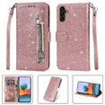 thumbnail image 1 of Case for FOXDOCK Samsung Galaxy A34 5G Glitter Zipper Wallet Case with Short Hand Strap, 1 of 4