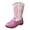 Light Pink, variant on Zshosam Boots for Toddler Cowgirl Boots for Girls Mid Calf Boot Toddler Low Heel Western Boots with Embroidered Square Toe Riding Dress Shoes for Little/Big Kids Size 11.5,(Gold Little Kids 11.5)