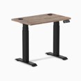 thumbnail image 1 of Desky Dual Mini Sit Stand Desk - Natural Walnut / 32 x 20 inches with Grommets / Matte Black, 1 of 10