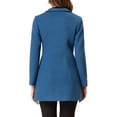 thumbnail image 3 of INSPIRE CHIC Women's Lapel Collar Buttoned Outwear Elegant Work Notch Trench Winter Coat S Grey Blue, 3 of 6