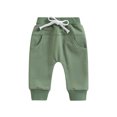 thumbnail image 1 of Faithtur Baby Boys Sweatpants, Elastic Waist Drawstring Solid Fall Trousers with Pockets for Casual Daily, 1 of 7