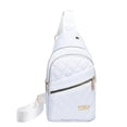 thumbnail image 1 of B-57 Sac de Poitrine Ergonomique Blanc pour Femmes Sac Messager Sac d'Épaule Tissu Polyester Imperméable Léger Résistant à l'Usure Multiples Compartiments Port pour Écouteurs Essentiel pour Aventures en Plein Air #MJVHi, 1 of 9