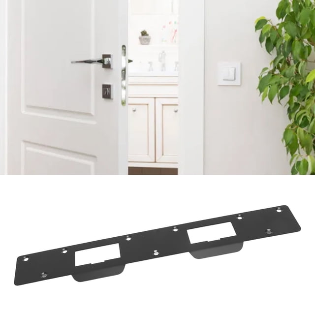 Steel Security Strike Plate with Double Holes, Made of Premium Steel to Prevent Forced Entry, Suitable for 5.5in to 6in Door Handles and Deadbolts, Conceal Defects or Damaged