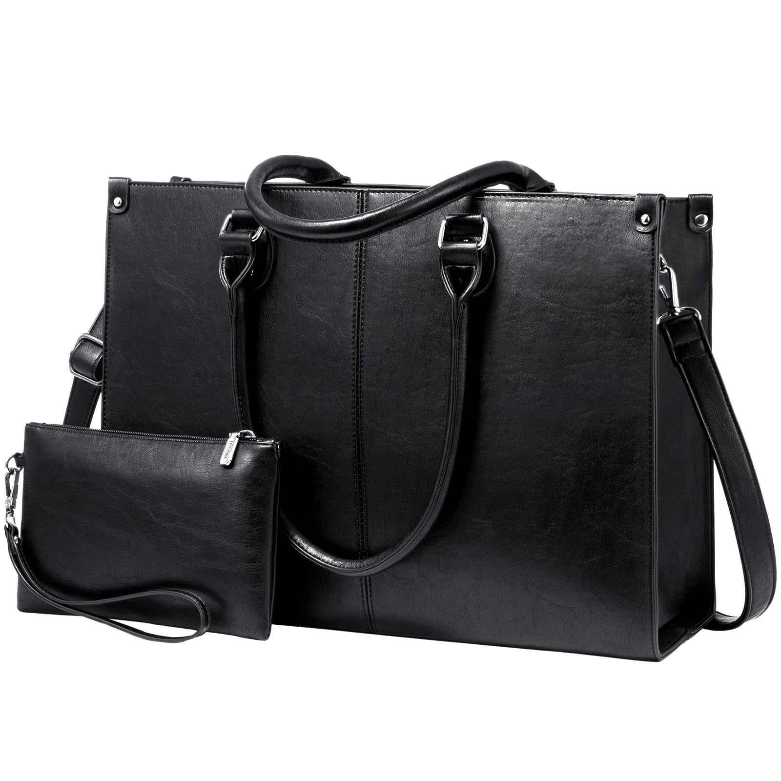 LOVEVOOK Laptop Bag for Women, 15.6 inch Laptop Tote Bag Vintage Work Bags for Women Computer Bag Office Briefcase Handbag