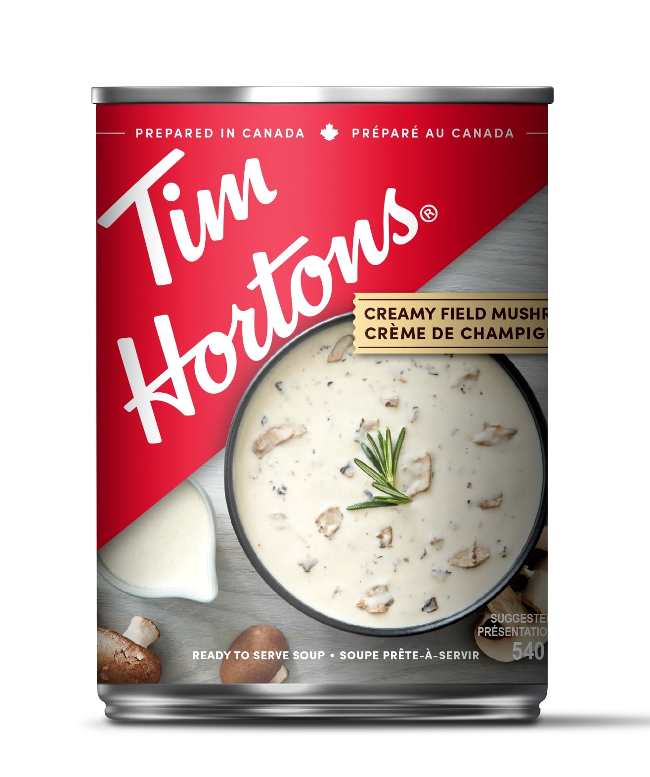 Tim Hortons Creamy Field of Mushroom Soup, 540 mL Can, Rich & Creamy Field Mushroom Soup from Canada