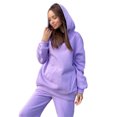 thumbnail image 4 of Innerwin Jogger Set Long Sleeve Ladies Sweatsuits Autumn Plain Loose Fit Two Piece Outfit Purple L, 4 of 7
