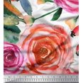 thumbnail image 1 of Soimoi Feuilles de Tissu de Velours et Tissu Imprimé de Fleurs Roses par la Cour 58 Pouces de Large, 1 of 3