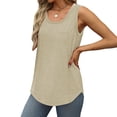 thumbnail image 3 of Liquidation! Hauts Grande Taille pour Femmes, Blouse à Manches Courtes d'Été pour Femmes, T-shirt à Col Rond Uni pour Femmes, 3 of 4