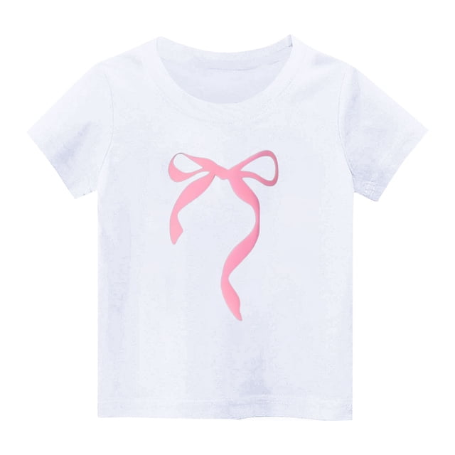 HVOBBTY T-Shirt Décontracté à Manches Courtes Confortable pour Fille, Mode Décontractée pour Filles Imprimé Lettre Col Rond Manches Courtes Blanc, 9 Ans