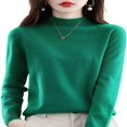 thumbnail image 1 of Women‘s Wool Sweaters Mock Turtle Neck Lightweight Long Sleeve Cozy Warm Fall Winter Pullover Tops, 1 of 7