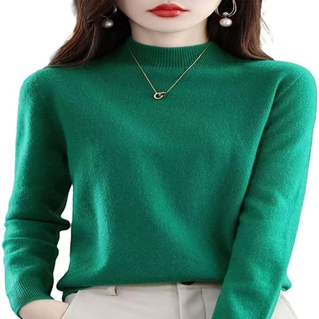Women‘s Wool Sweaters Mock Turtle Neck Lightweight Long Sleeve Cozy Warm Fall Winter Pullover Tops