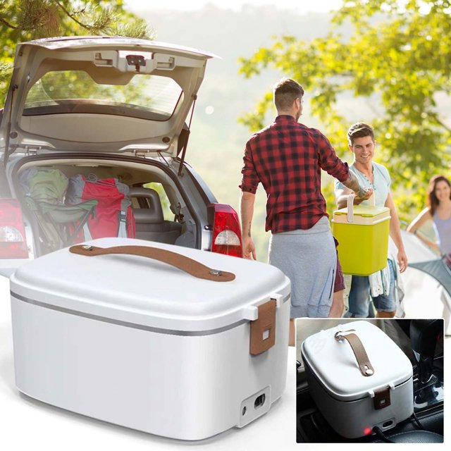 TopLLC 1.8-liter Car Electrics Lunch Box For Household Use Large Capacity 110V Stainless Steel USB Heating And Insulation No Water Injection Lunch Box Cars electric lunch boxs