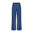thumbnail image 2 of NECHOLOGY Jeans à Jambe Droite en Denim Extensible Délavé pour Femmes, Bleu Foncé, Taille TTG, 2 of 7
