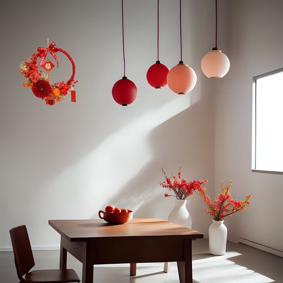 Product Classification Wreath Product Title Chinese Year Wreath Front Door 2024 Wreath Wall Festival Outdoor Fireplace LED Red Berry Home Decoration Wreath For Year And Spring Festival