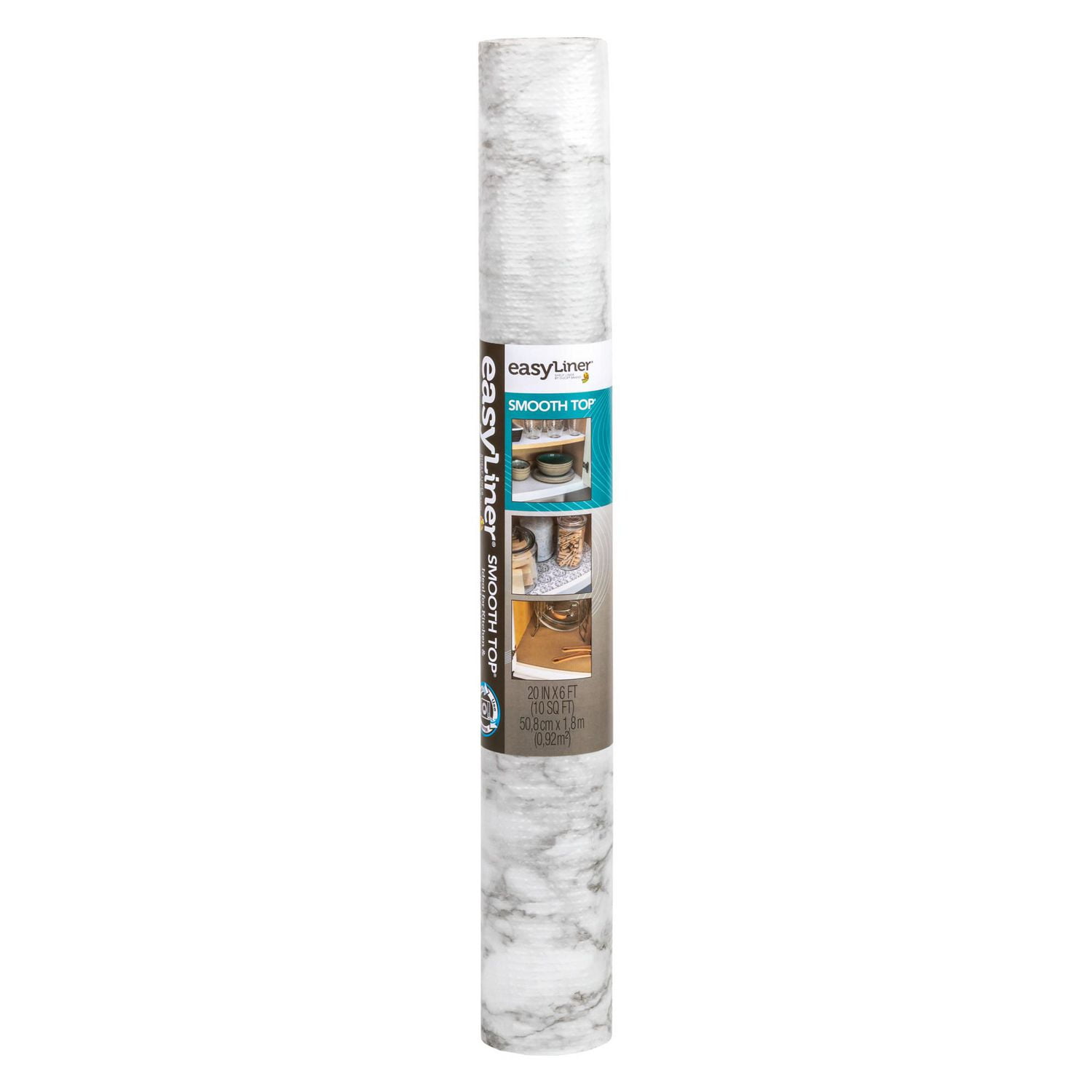 Smooth Top EasyLiner Brand Shelf Liner, Gray Marble, 20 in. x 6 ft.