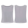thumbnail image 5 of Oyolan Débardeur en Mousseline Uni pour Femme, Col Rond, Camisole Décontractée Sans Manches, Hauts Habillés Gris G, 5 of 5