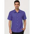 thumbnail image 2 of INSPIRE CHIC Chemise à Pois à Manches Courtes pour Homme, Boutonnée, Violet 38, 2 of 6